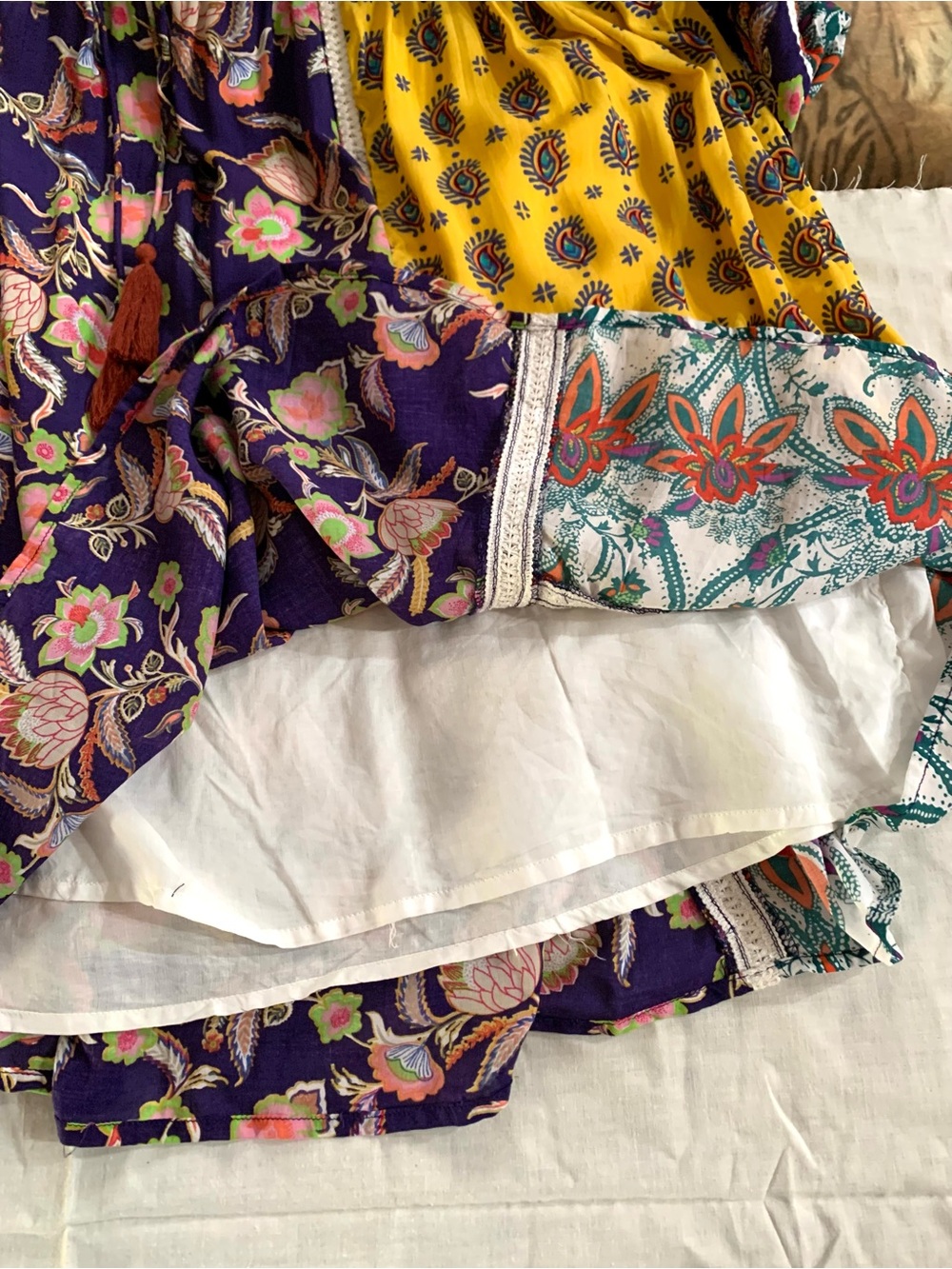 Anthropologie Lilka Floral Paisley Patchwork Trapeze Peasant Dress Boho- XL - Picture 12 of 14